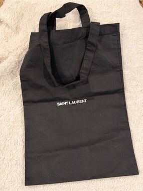 NWT Saint Laurent Black Logo Tote Bag Shopper Dust Bag YSL Large Canvas Carryall